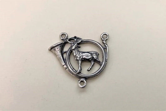 7/8" Saint Hubert Horn Antique Rosary Center Model CE035