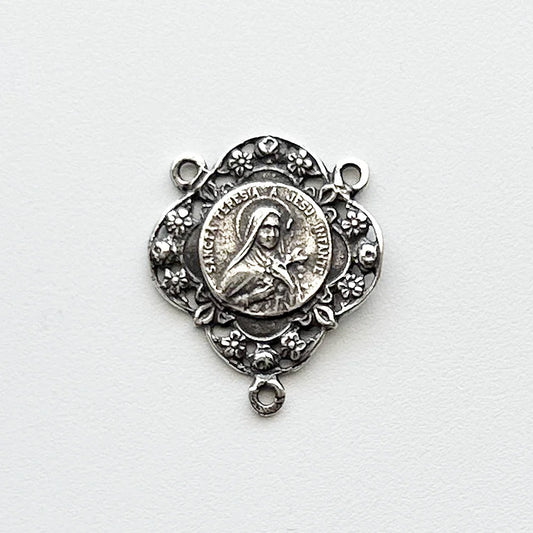 1" Saint Therese de Lisieux Antique Rosary Center Model CE067