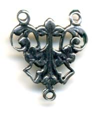 1/2" Tiny Delicate Antique Rosary Center Model CE1062