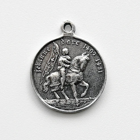 1" Joan of Arc Horseback Medal - Antique Model ME1068