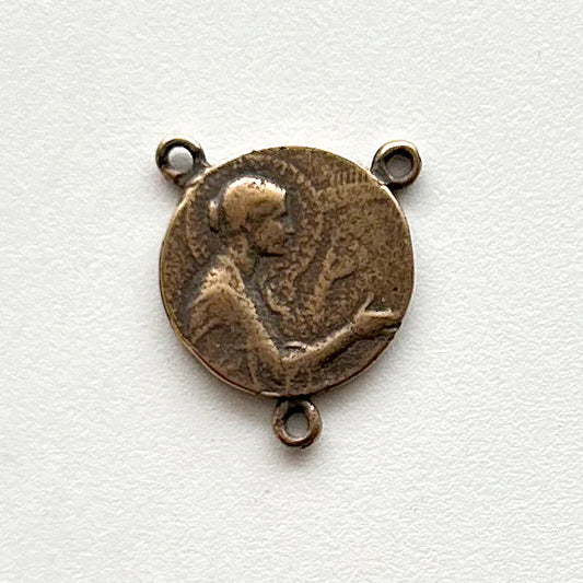 7/8" St Cecilia Antique Rosary Center Model CE1075