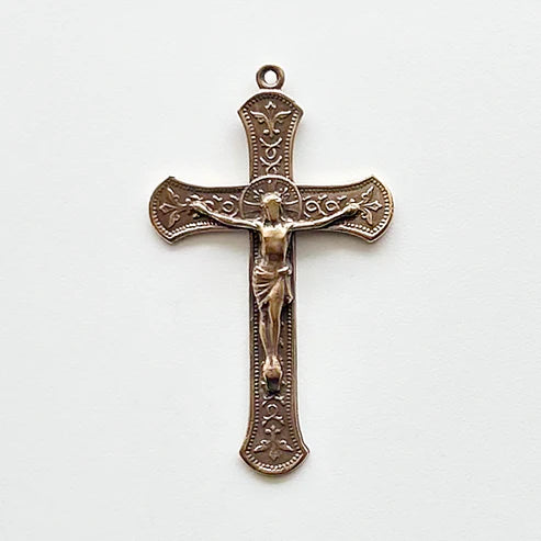 2" Western Europe Crucifix Antique Rosary Model CX1077