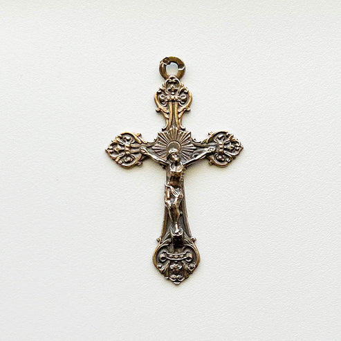 1 3/4" Small Floral Crucifix Antique Model CX1078