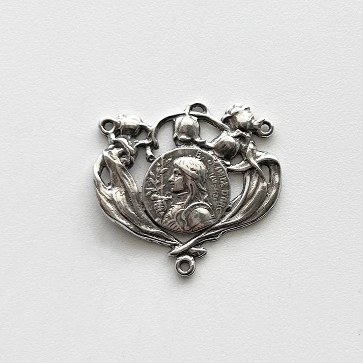 1 1/8" Joan of Arc Antique Rosary Center Model Art Nouveau CE1092