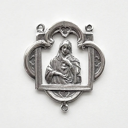 1 1/2" Immaculate Heart Antique Rosary Center Model CE1096