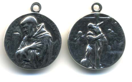 3/4" St Bruno Good Peace Crucifixion Medal - Antique Model ME1100