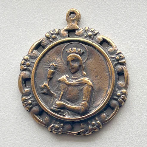 1 1/4" St Barbara Medal - Antique Model ME1105