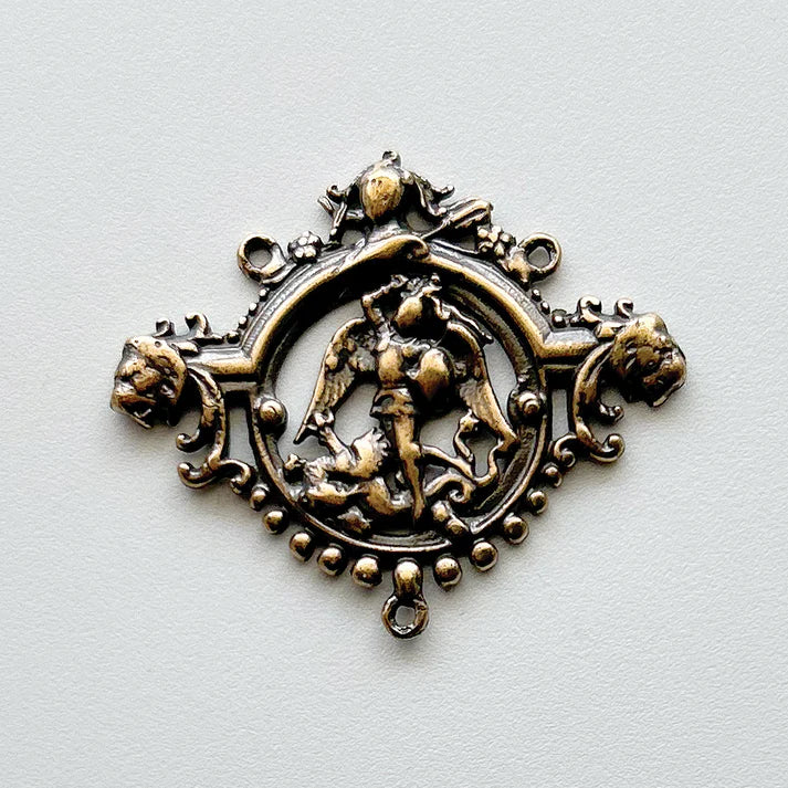 1 1/4" Saint Michael Antique Rosary Center Model CE1125