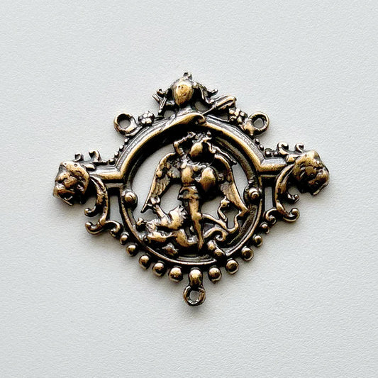 1 1/4" Saint Michael Antique Rosary Center Model CE1125