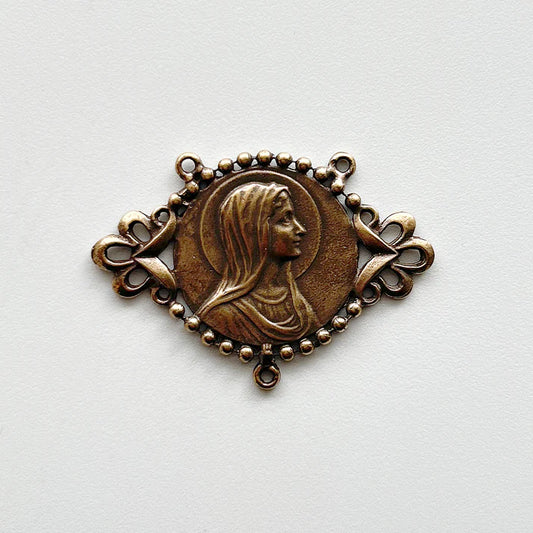 1 1/2" Mary Profile Antique Rosary Center Model CE1127