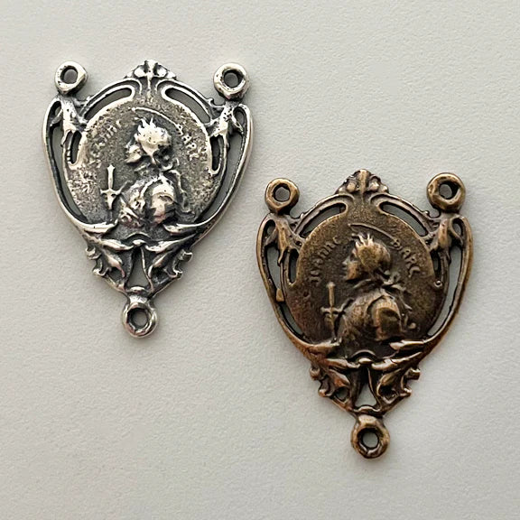 1" St Joan of Arc Antique Rosary Center Model CE1142