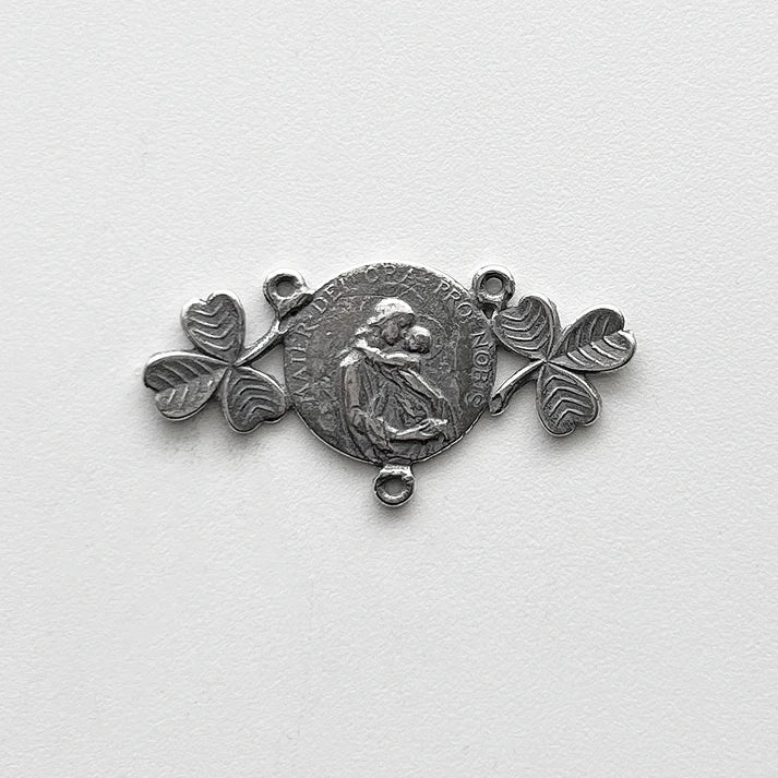 7/8" x 1 1/2" Irish Mother Mary Antique Rosary Center Model CE1145