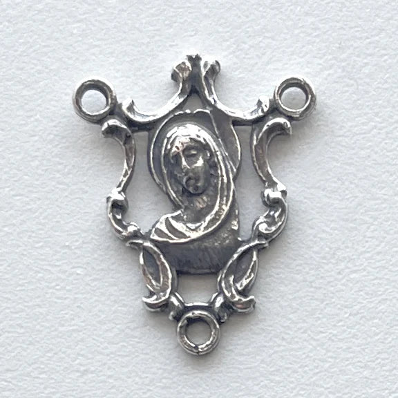 3/4" Blessed Virgin Mary Delicate Antique Rosary Center Model CE1220