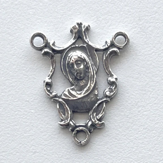 3/4" Blessed Virgin Mary Delicate Antique Rosary Center Model CE1220