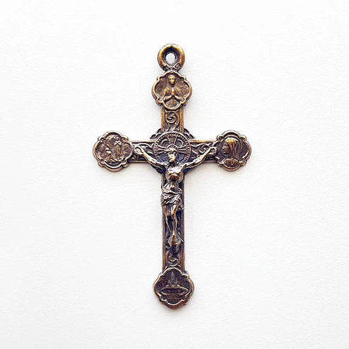 2 1/4" Lourdes France Crucifix Antique Colonial Spanish Model CX1523