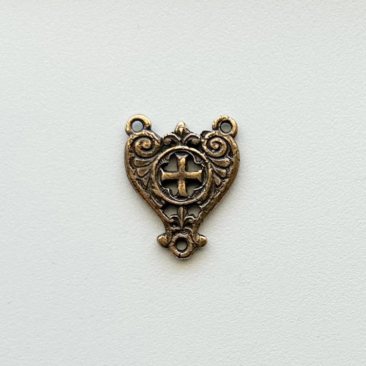 3/4" Cross Antique Rosary Center Model CE255