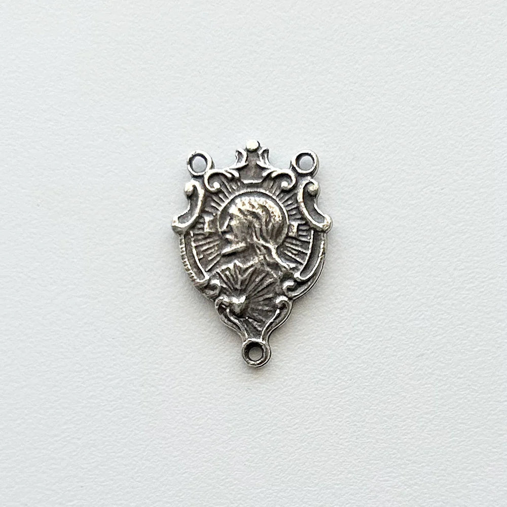 3/4" Jesus and Mary Antique Rosary Center Model CE291