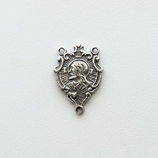 3/4" Jesus and Mary Antique Rosary Center Model CE291