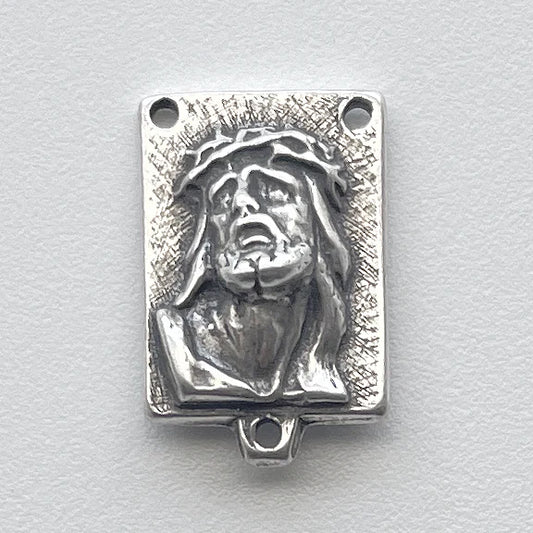 5/8" Jesus Face Antique Rosary Center Model CE338