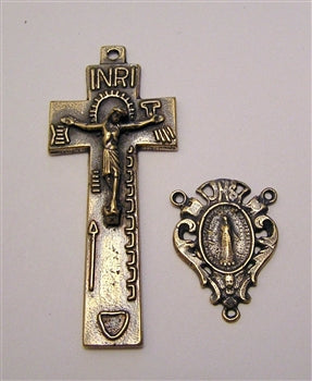 2" Irish Penal JHS Rosary Parts Set Miraculous Mary JHS 419-609