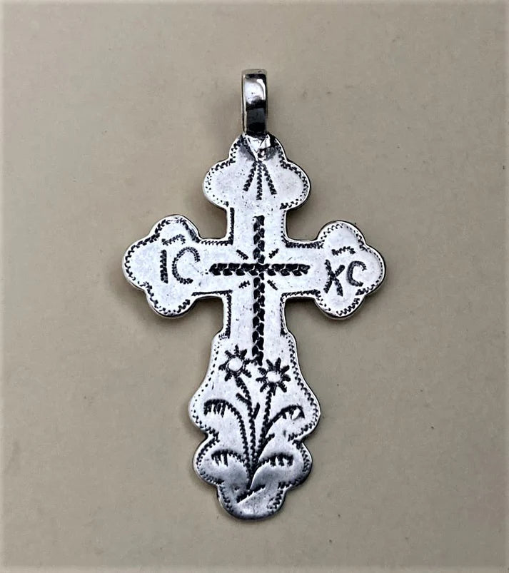 1 3/4" 18th Century Russian Cross Pendant Antique Vintage Model CR429