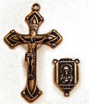 2" Mens Rosary Parts Set Sacred Heart of Jesus 448-453