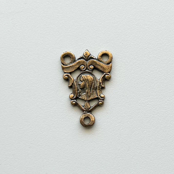 7/8" Jesus Mary Profile Antique Rosary Center Model CE451