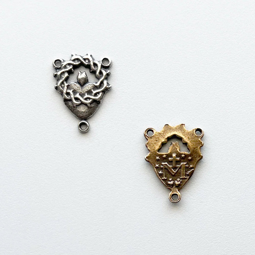3/4" Crown of Thorns Antique Rosary Center Model CE454