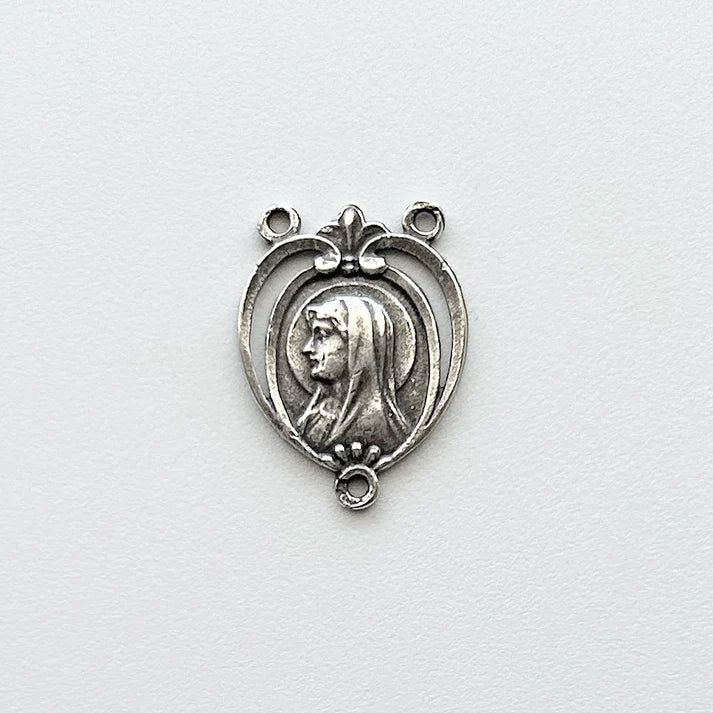 7/8" Our Lady of Lourdes Antique Rosary Center Model CE551