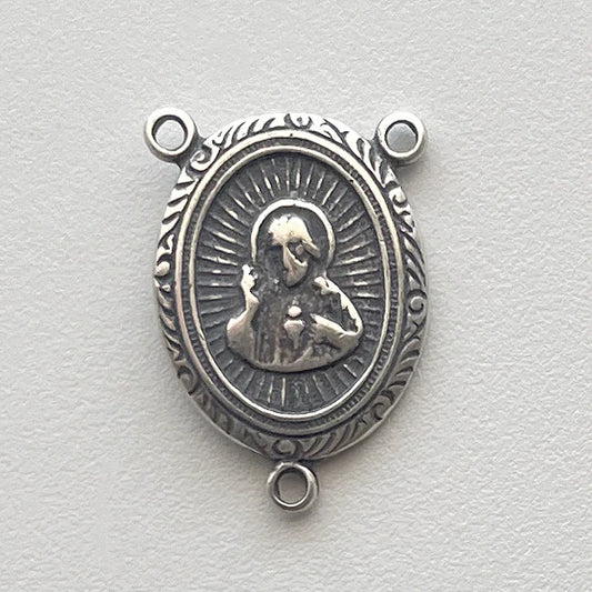 7/8" Sacred Heart Antique Rosary Center Model CE616