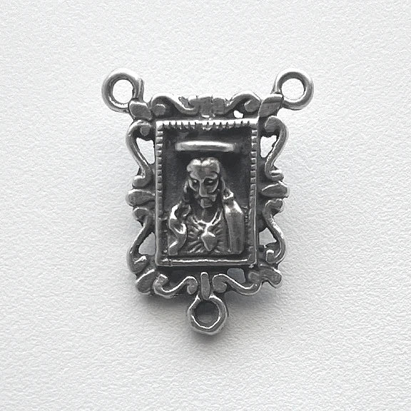 3/4" Jesus and Mary Antique Rosary Center Model CE637