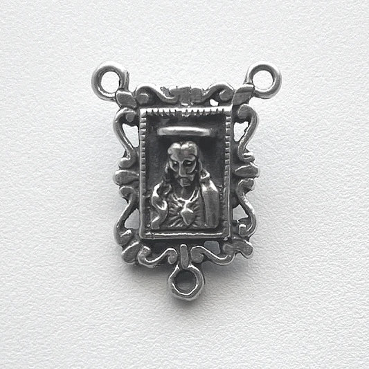 3/4" Jesus and Mary Antique Rosary Center Model CE637