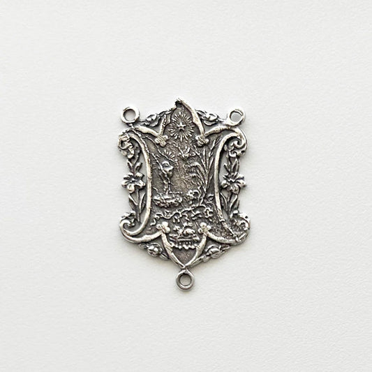 1 1/16" First Communion Antique Rosary Center Model CE646
