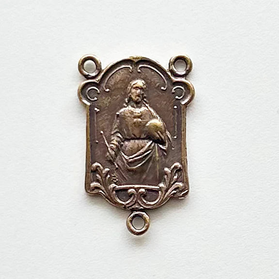 1 1/4" Our Lady of Lourdes Antique Rosary Center Model CE676
