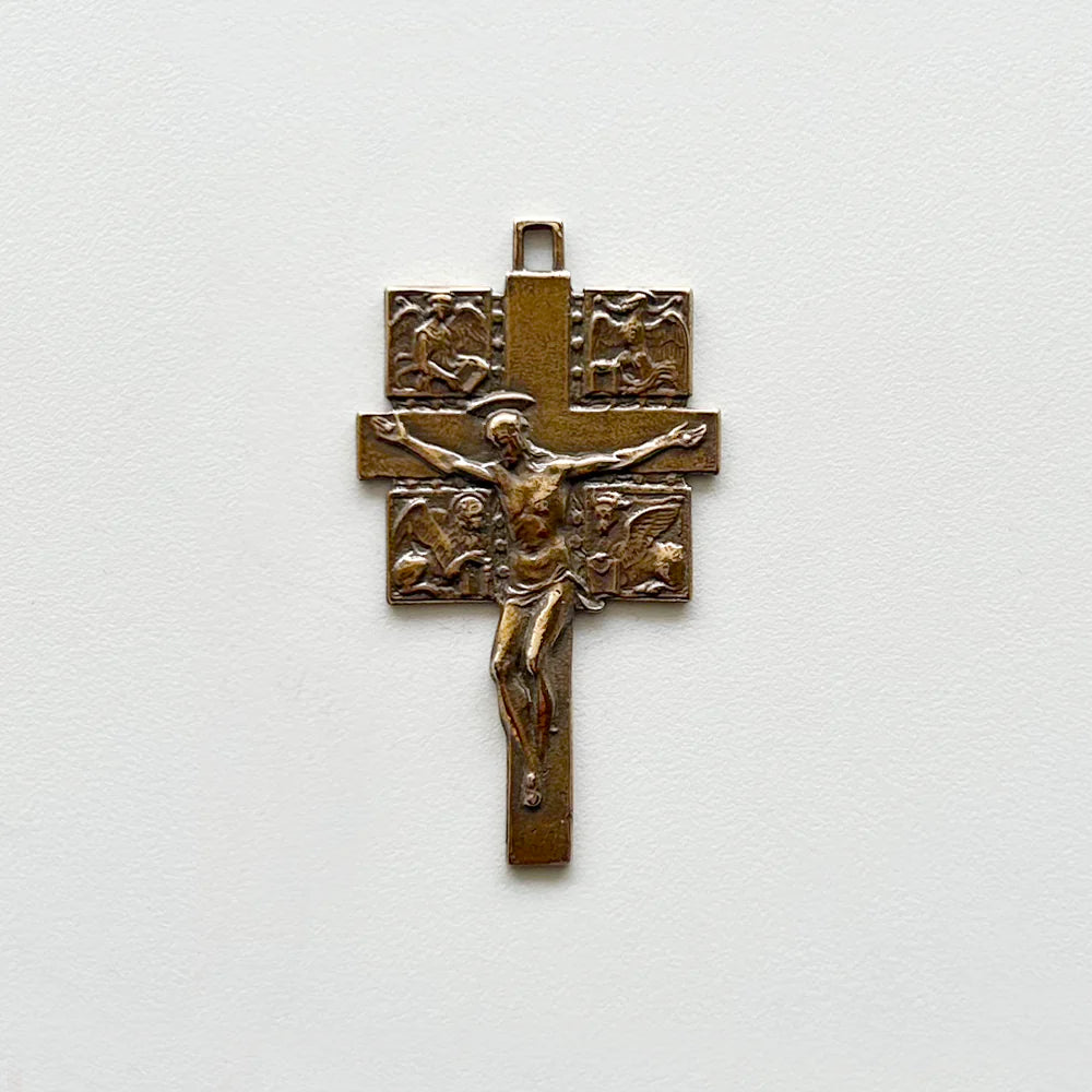 1 3/4" Four Evangelists Crucifix Antique Model CX762