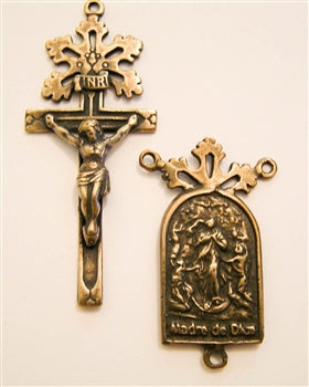 2 1/2" Radiant Rays Crucifix Untier of Knots Rosary Parts Set 781-1249