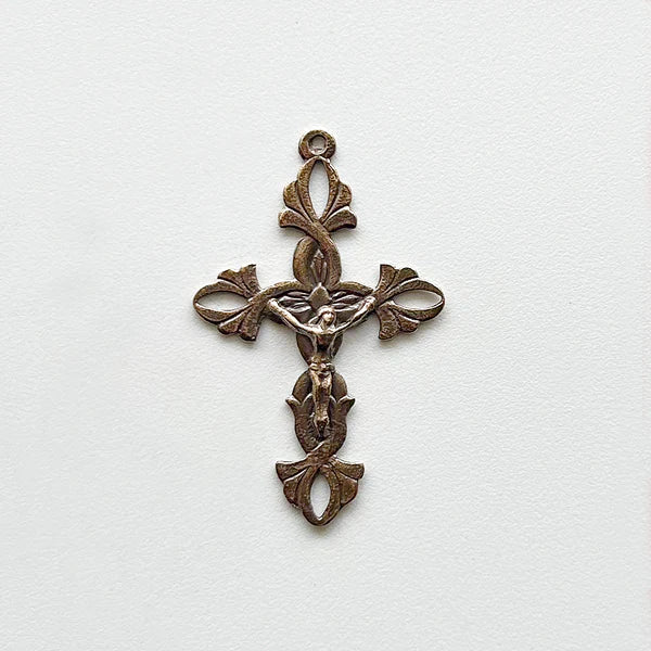 1 5/8" Link Crucifix Pendant and Rosary Crucifix Antique Model CX811