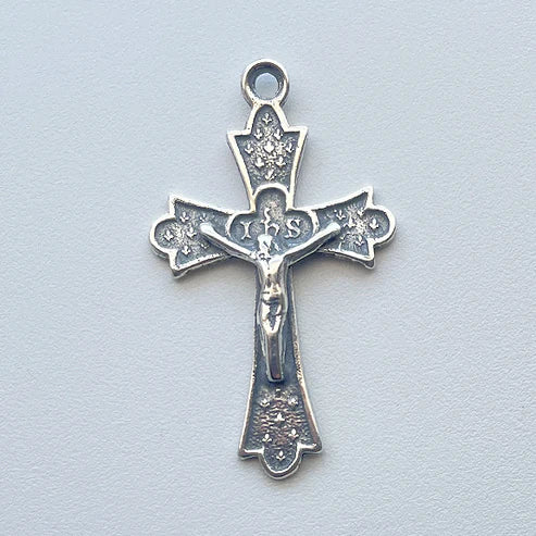 1 1/2" Small Fleur de Lis Crucifix Antique Model CX817