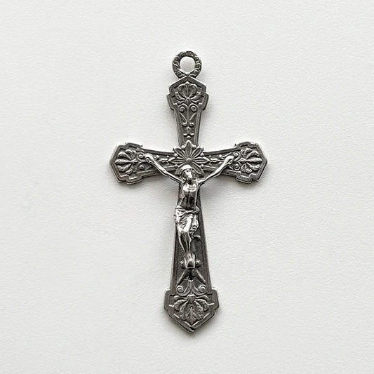 2 1/8" Flowers Crucifix Large Antique Model CX853