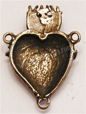 1 1/4" Flaming Heart Antique Rosary Center Model CE1007