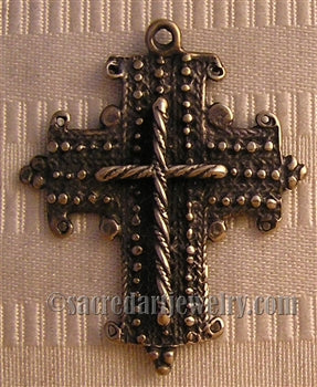 1 3/4" Handmade Antique Coptic Cross Pendant Exquisite Reproduction CR784