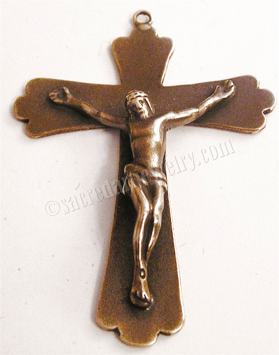 2" Simple Trinity Crucifix Antique Rosary Model CX986