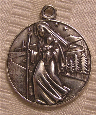 1 1/8" St Christopher & Our Lady of the Road Medal - Antique Model ME1079
