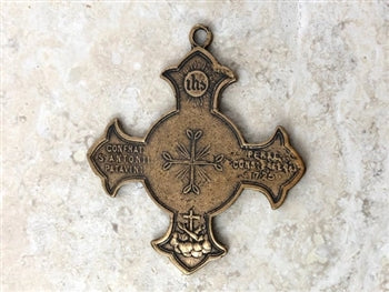2 1/4" Armenian Cross Necklace Pendant of St Anthony ME376
