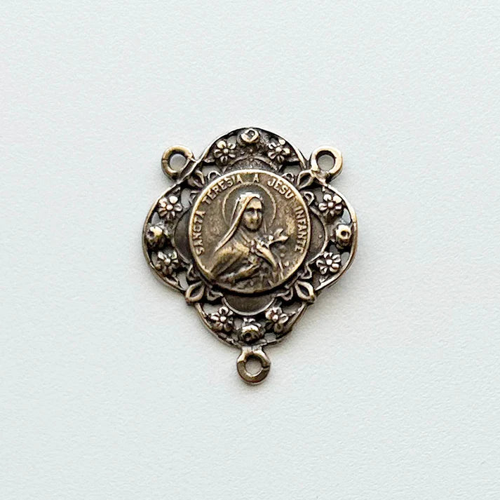 1" Saint Therese de Lisieux Antique Rosary Center Model CE067