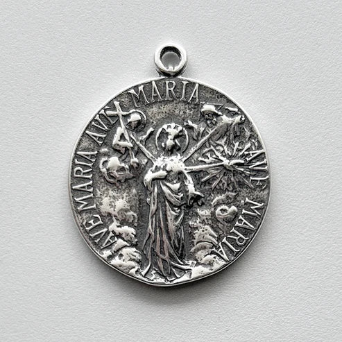 1" Step Back Satan Medal - Antique Model ME1035