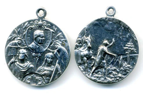 1 1/2" Saint Helen, Constantine, and Discovery of the True Cross Medal - Antique Model ME1047