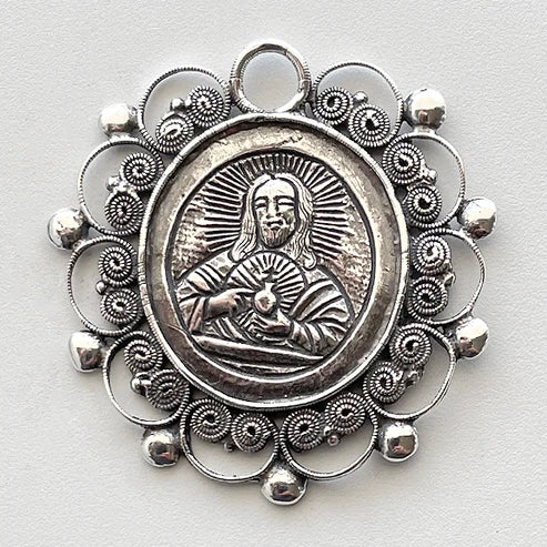 2" Sacred Heart of Jesus Medal - Antique Model ME1059