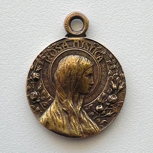 1" Rosa Mystica Notre Dame Medal - Antique Model ME1089