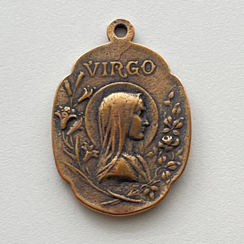 1 1/4" Our Lady of Lourdes Medal - Antique Model ME1091